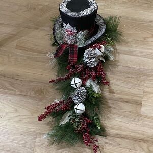 Festive Black Top Hat Holiday Decoration